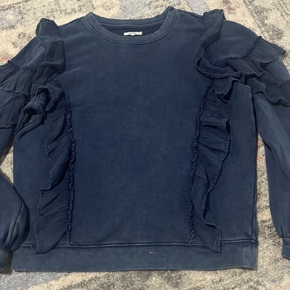 TULAROSA Cat Ruffle Sweatshirt Navy Blue - Picture 3 of 5